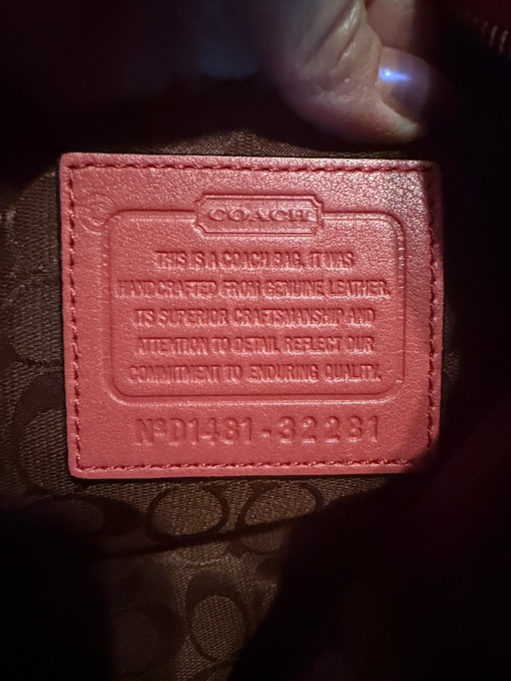 Coach Coral Pink Leather Crossbody Bag - Picture 7 of 10